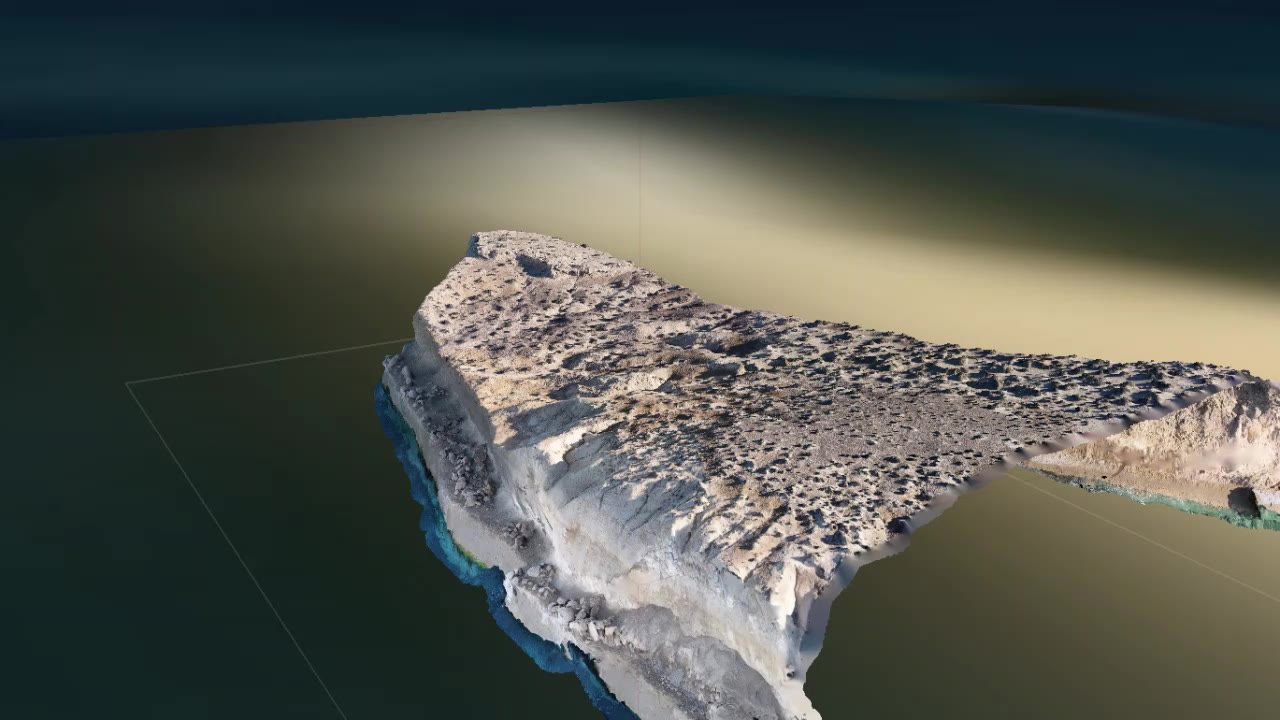 Three-dimensional fly-through over Punta Alt